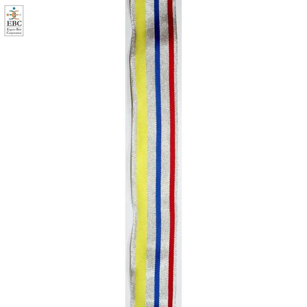 OEM Uniform Silver Braid Lace Wholesale Academy Cadet Belt Braid Customized Sash Belt Braid Custom Red Yellow Green Stripes Lace