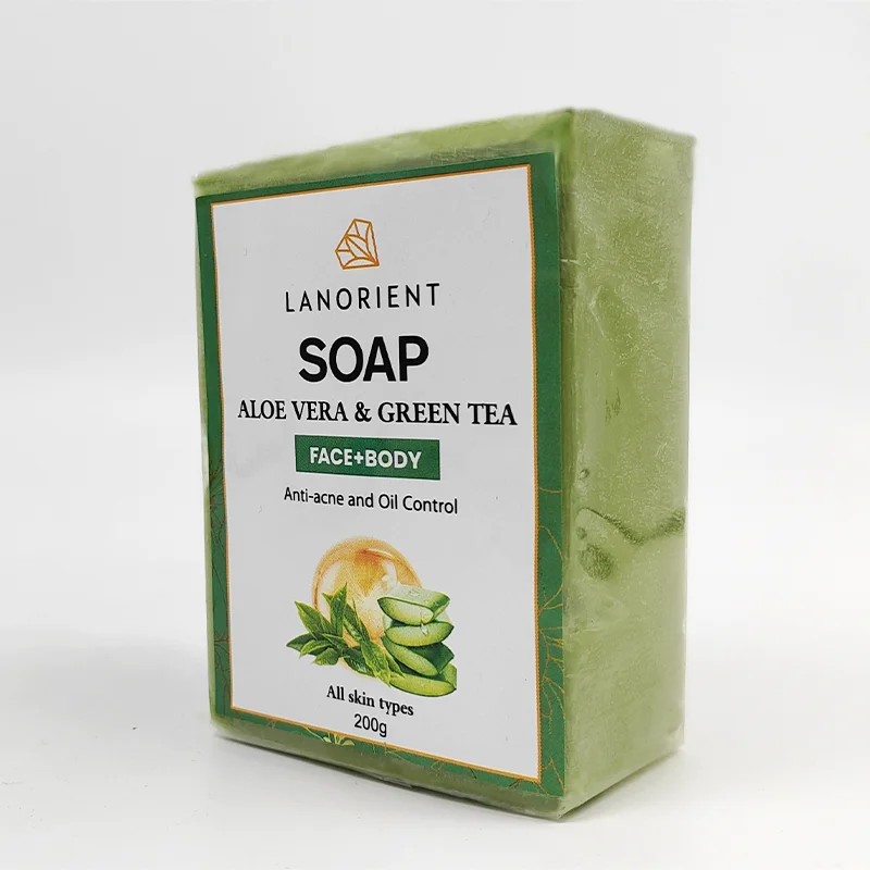 2024 New Face Body Care Products LANORIENT 200g Moisturizing Anti-Acne Repair Skin Damage Aloe Vera Handmade Soap