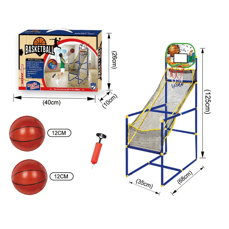 2024 Best Seller Indoor and Outdoor Sport Toys Mini Basketball Stand With Ball and Air Pump Kids Portable Toys