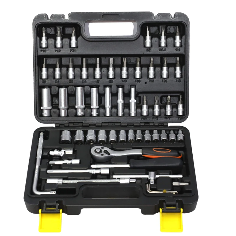 54 Pcs Socket Set Practical Motorcycle Bicycle Auto Repairs Tool Set Household Hardware Tools