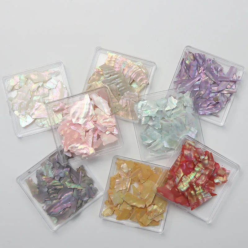 8 Colors 3D Irregular Nail Art Abalone Seashell Slices  Nail Art Deco Colorful Manicure Flake Mermaid Shell Piece Nail Sequins