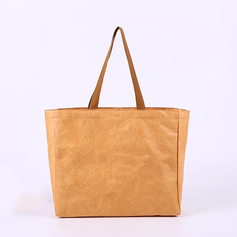 Custom Print Durable Tear Resistant Waterproof Portable Tyvek Paper Tote Bag Dupont Coated Tyvek Tote Bag with Logo