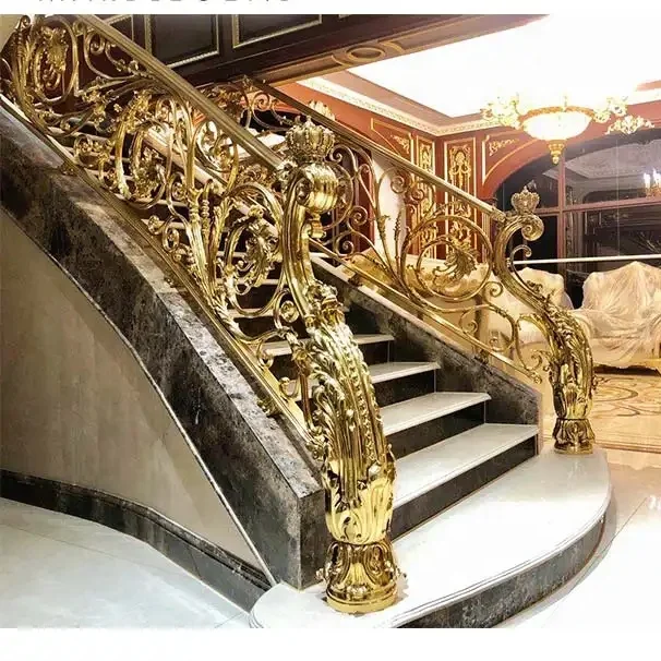 Custom wrought iron stair railing designs spiral/curved staircase handrail design