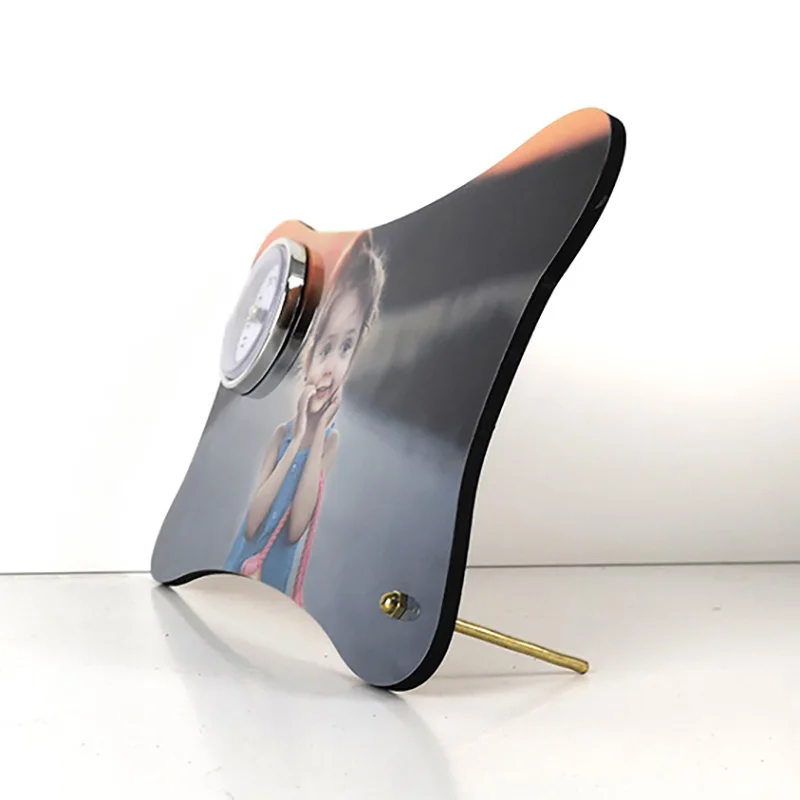 Rectangle sublimation desktop clock custom wooden table clock factory