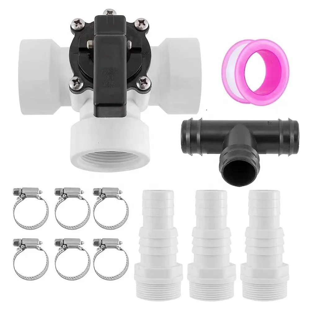 Swimming Pool 3 Way  Diverter Valve Kit 1.25 inch or 1.5inch Female Universal COmbination Hose Combo Adapter Parts