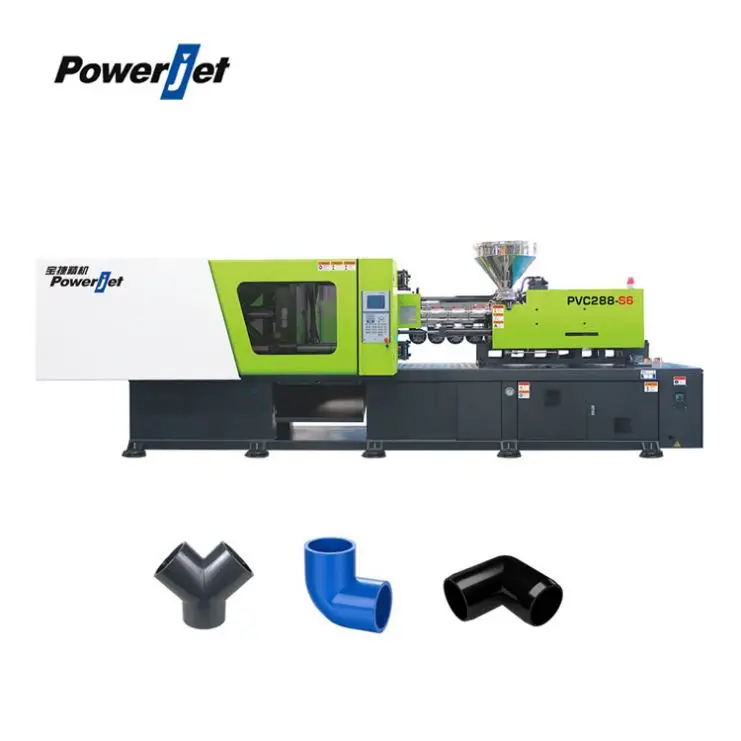 Powerjet Китай Горизонтальные Пластиковые ПВХ pcu tr фитинг трубы литья под давлением машина
