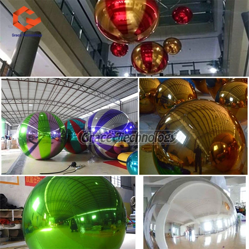 Coloful Inflatable Mirror Ball Custom Inflatable Disco Ball Party Event Decorative Inflatable Silver Sphere for Stage Hanging