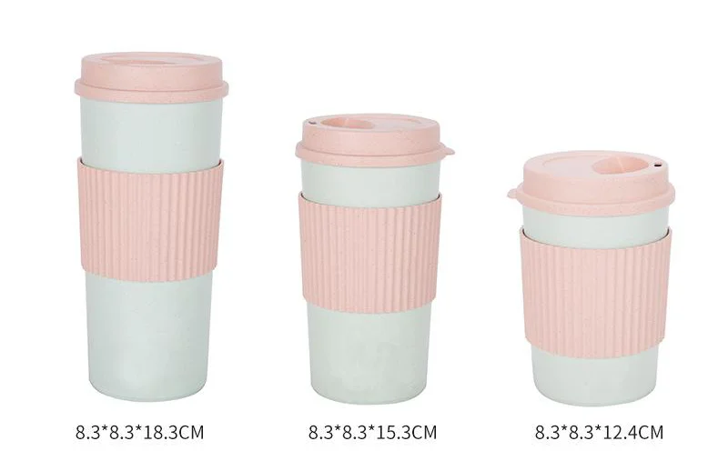 Eco-friendly reusable bamboo fiber tea coffee mug cup with handle for office and home wholesale price