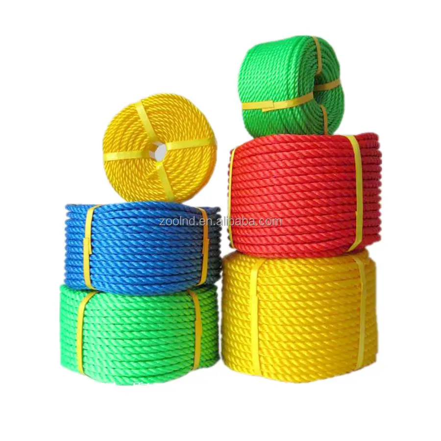 High Tenacity Polyethylene monofilament Twisted Rope 3 & 4 Strands Color PE Rope