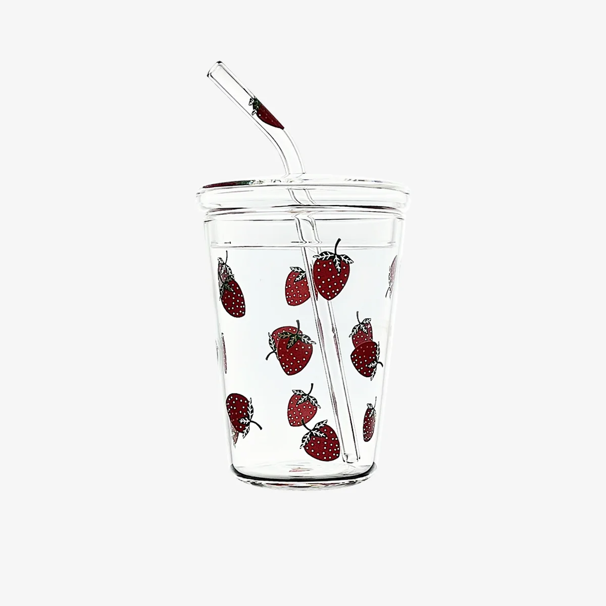 Creative Cartoon Strawberry Tea Cup Designed for Coffee cup with Straw Lid Water Mug strawberry applique Wholesale Factory