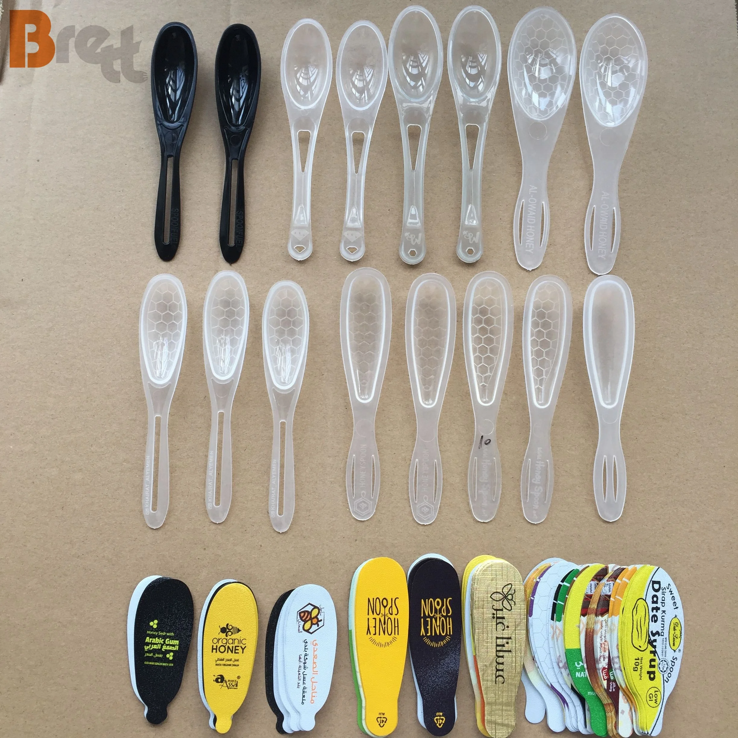 7g/8g/10g Plastic honey spoon with aluminum foil lids