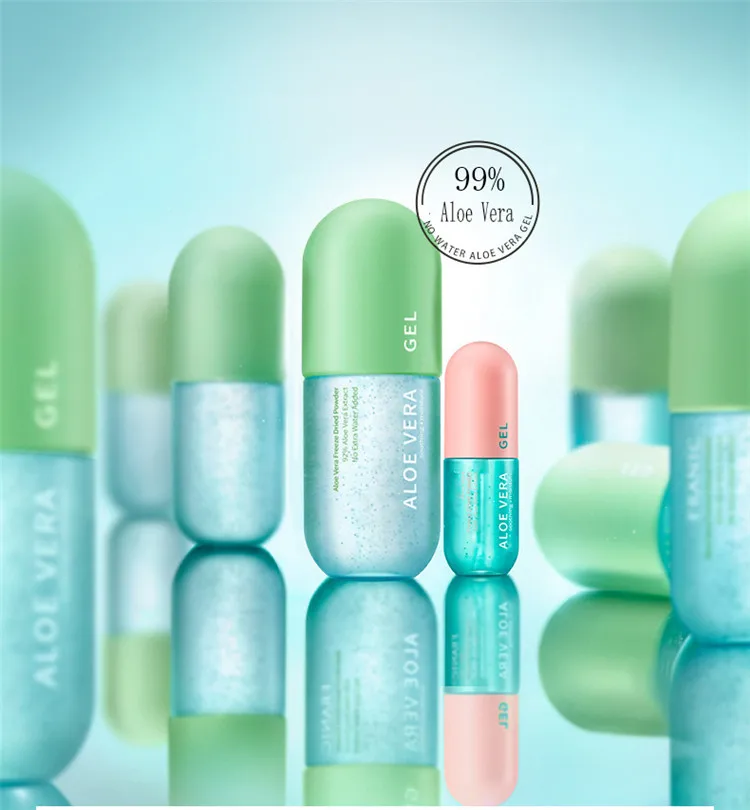 OEM new product korea Skincare best natural moisturizing soothing Organic 100% natural capsule pure aloe vera gel for face