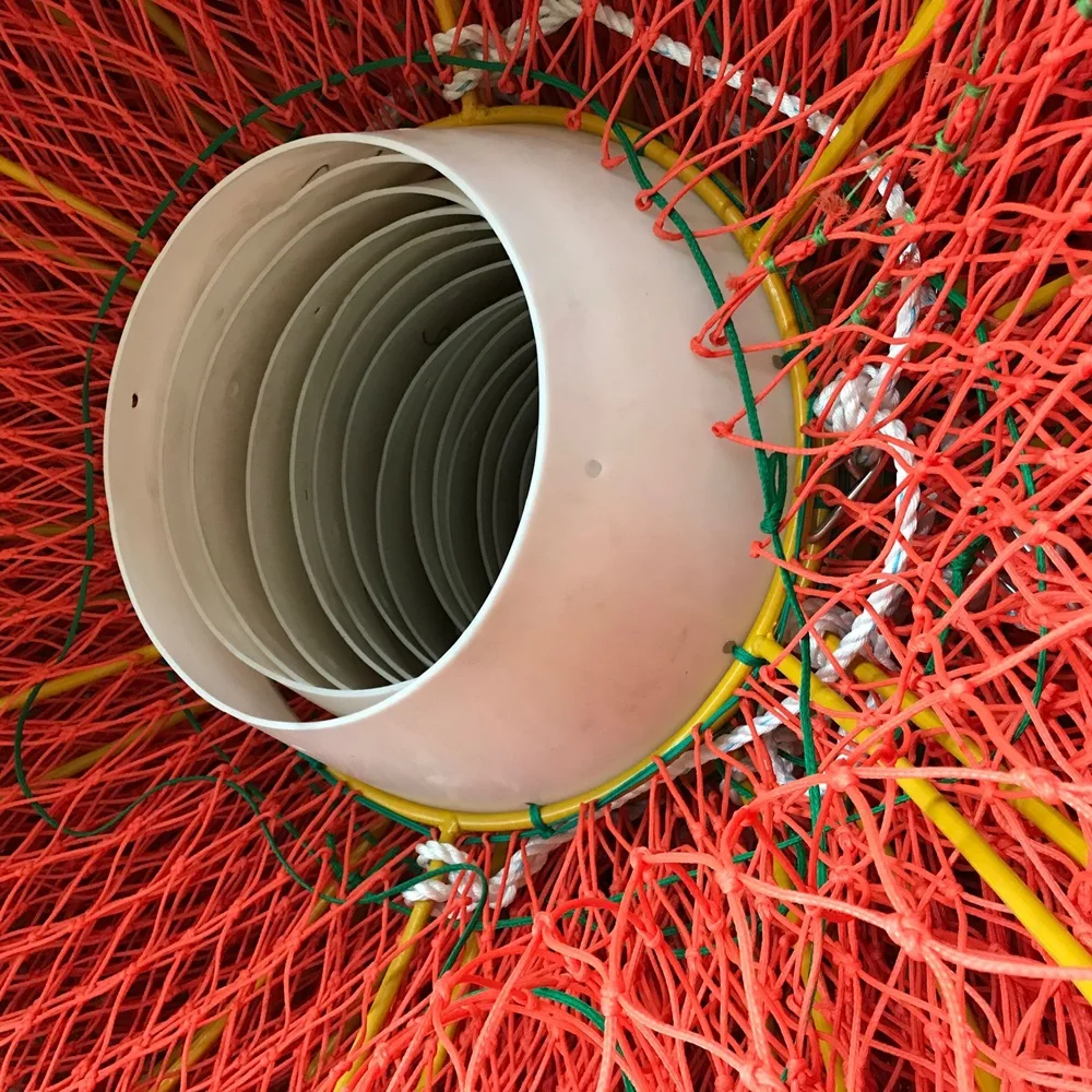 Round Trap King Crab Pot Crabing Cage Fishing Trap One Entrances Strong Shrimp Pot for Deep Sea