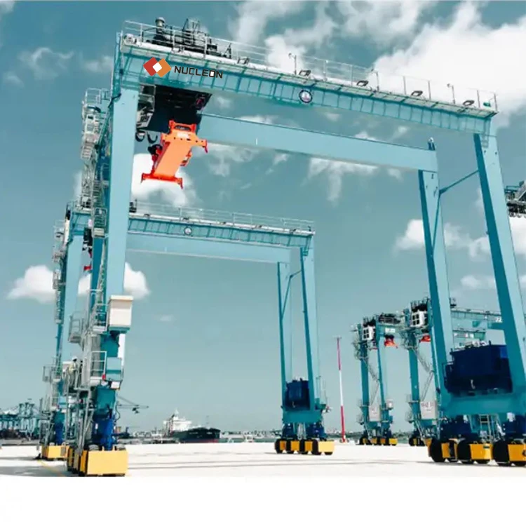 40t straddle carrier sea port rtg crane 45t 50ton rubber tyred container gantry crane
