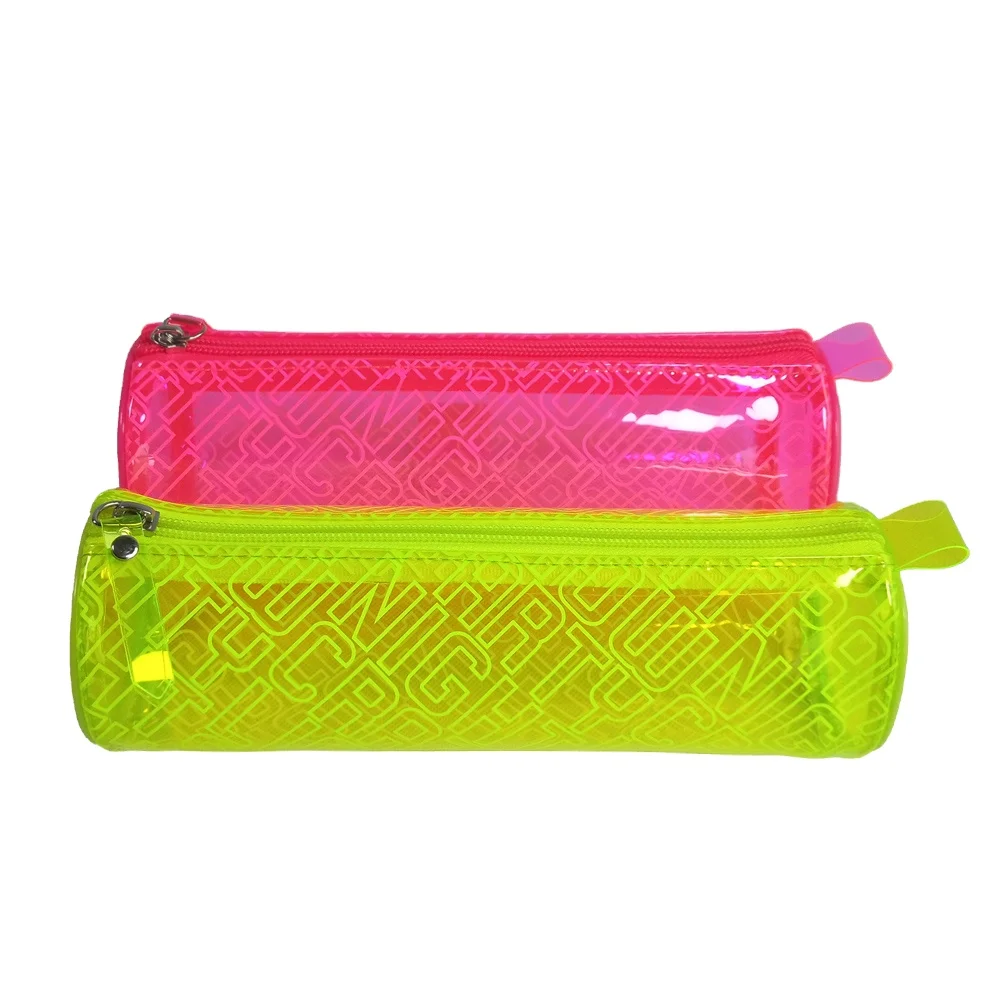 Colorful PVC Pencil Case Transparent PVC Pencil Bag Cases Cosmetic Bags Fluorescent
