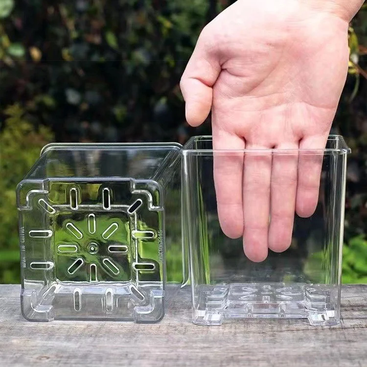 Garden Plastic Square Orchid High Transparent Flower Plant Pot