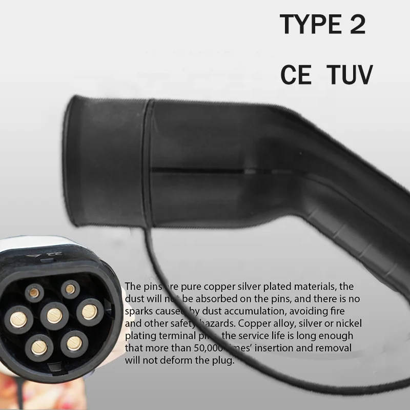 Mella производство Тип 2 IEC 62196 CE TUV 3 фазы 32A 22KW EV быстрое зарядное