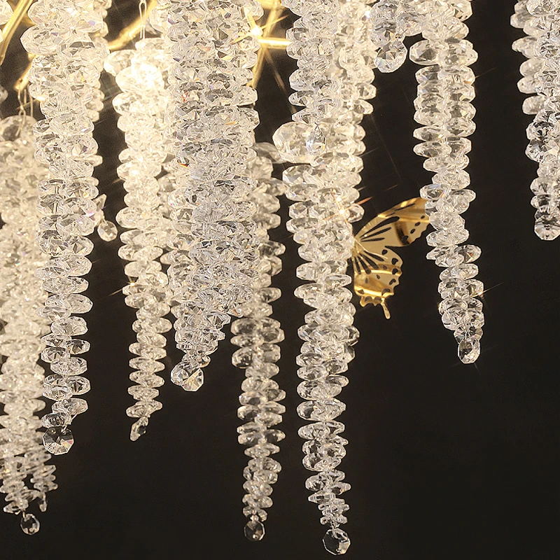 Rustic Villa Hanging Fitting Living Room Chandelier Art Design Luxury Modern Crystal Chandelier