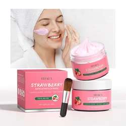 Private Label Hot selling Vitamin C Deep Cleanse Strawberry Bentonite Mud Jar Powder Turmeric Clay Face Facial Mask