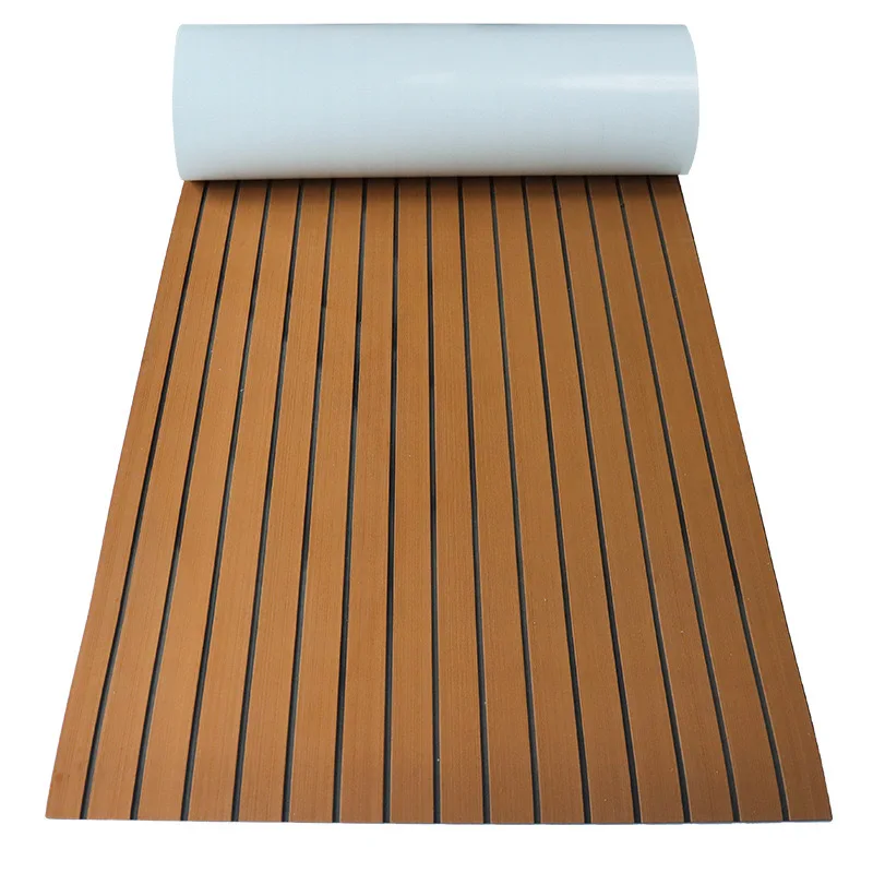 Modern Durable 6mm EVA Foam Anti UV Decking 3M Adhesive Synthetic Teak Brushed Outdoor Boat Flooring Yacht Mats for Boats