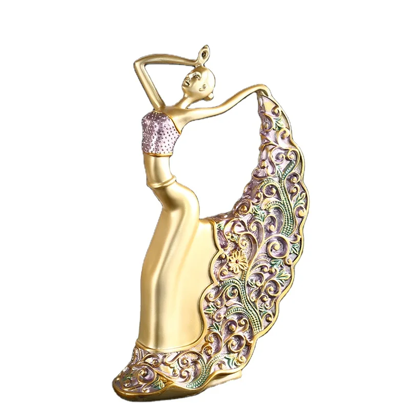 Wholesale Wine Cabinet Tv Background Wall Platform Luxury Living Room Wine Cabinet Ceramic Dancing Girl Decoration