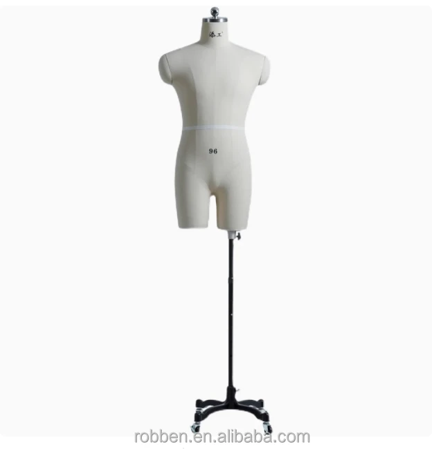 Pinable Sewing Dress Form Mannequin Plus Size male half body Torso Mannequins with Adjustable Height Standing For Clothing