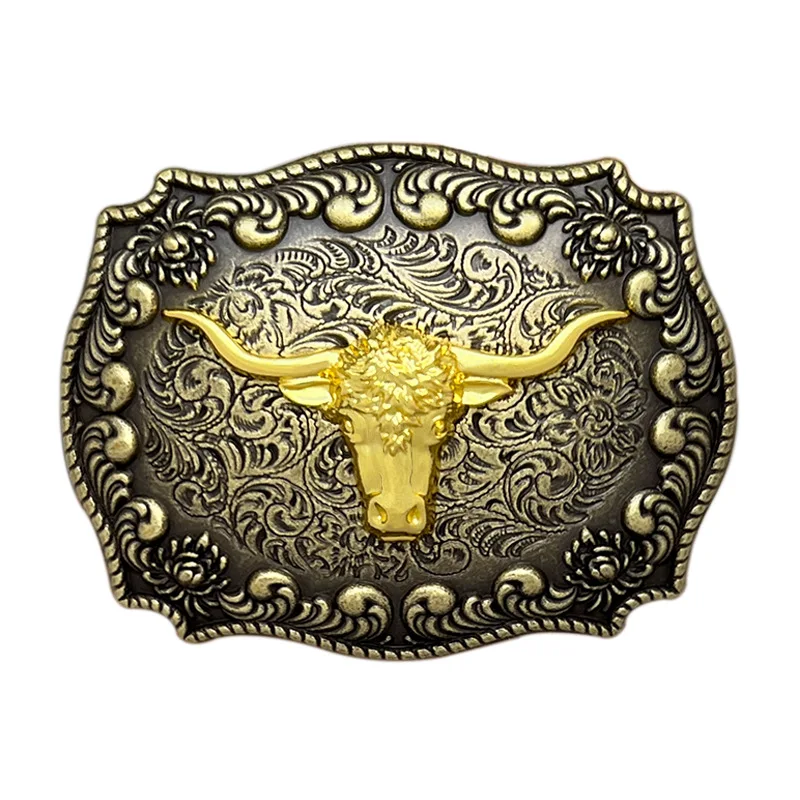 Wholesale Custom Logo Western Cowboy Luxury 3d 40mm Brass Stainless Steel Zinc Alloy Metal Custom Belt Buckles For Men