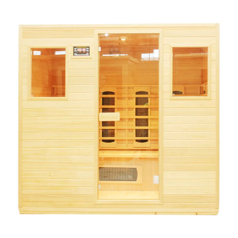 Fanland traditional solid wood 4 person far infrared indoor sauna fashion nudist  detox home sauna