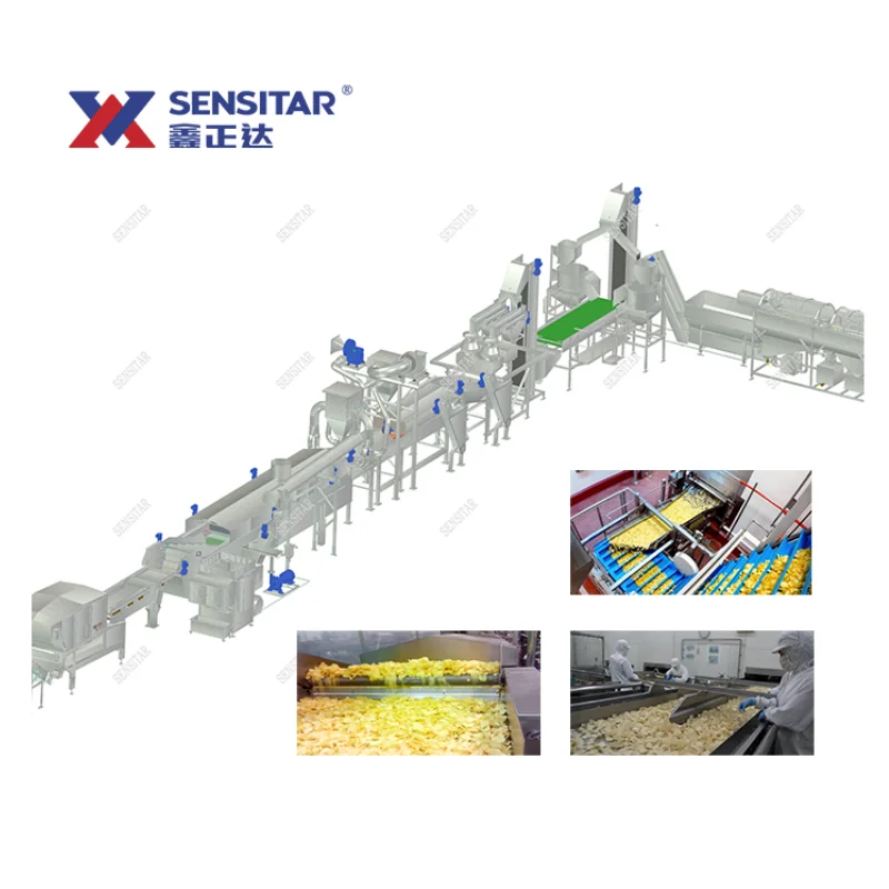 China Industrial Automatic Frozen Fried Potatoes Finger Production Line Natural Potato Chips Making Machine