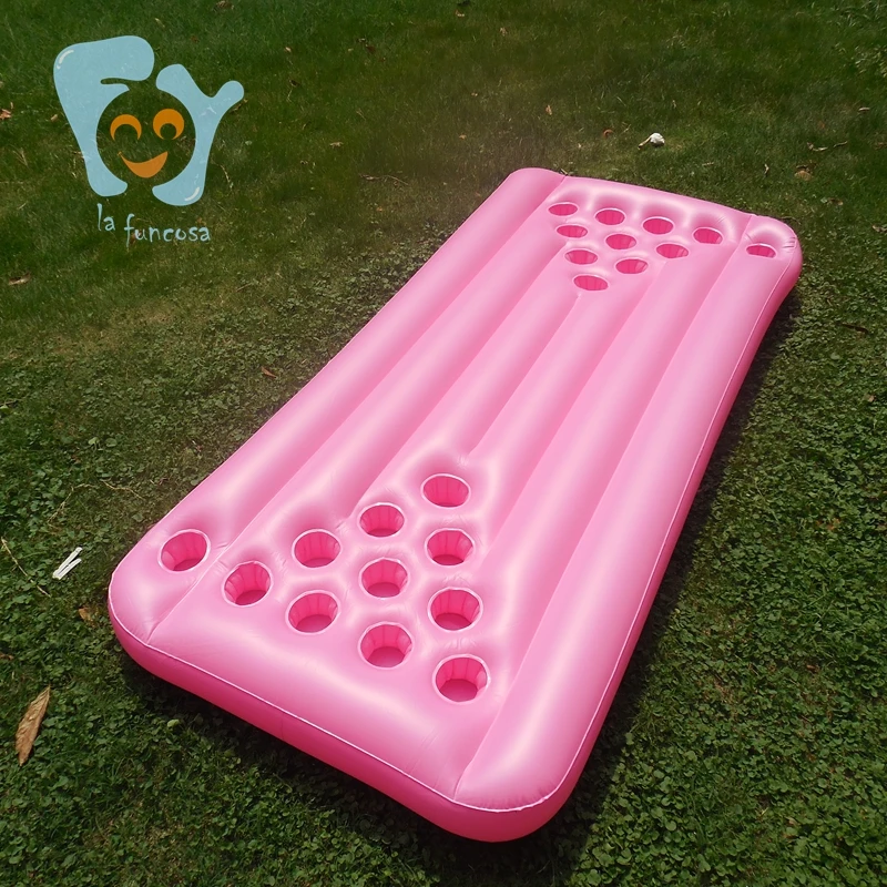 22 чашки 6 футов Надувной розовый стол для пива и понга плавающая настольная