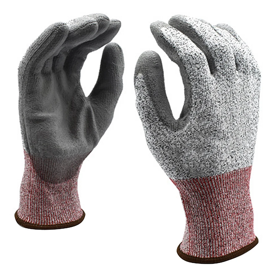 ANSI A5 cut level  HPPE/Glass fiber Waterproof and oil-resistant nylon dipped coating wear-resistant ready stock wholesale