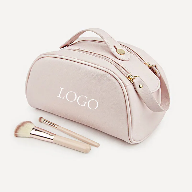 Make-Up Waterproof Pu Leather Organiser Recycled Zipper Cosmetic Promotion Beach Makeup Bag Solid Wallet Packing Pouch For Lady