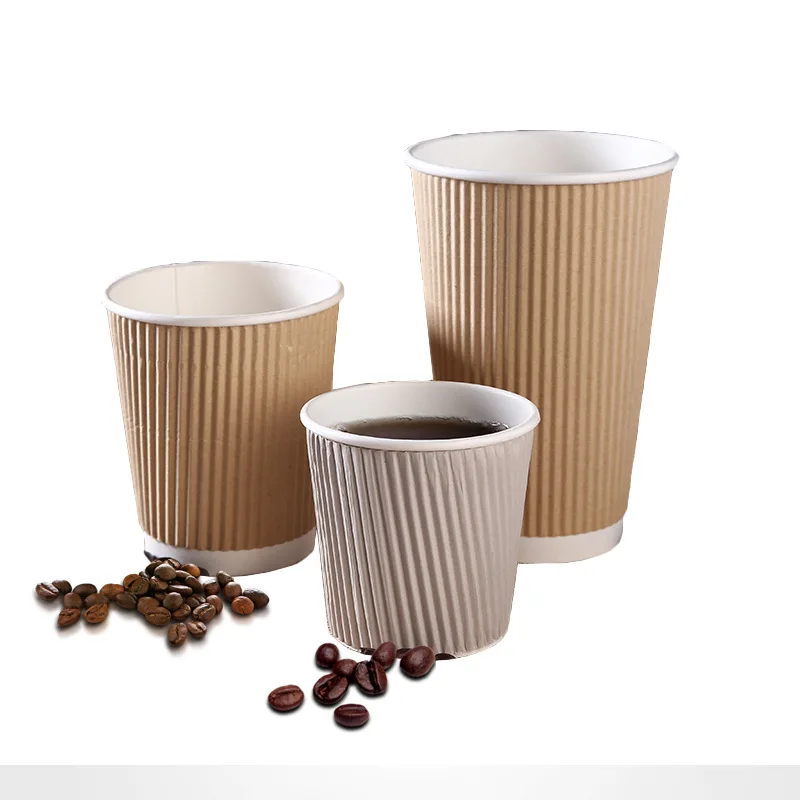 Wholesale 12oz double wall paper tea cup biodegradable disposable paper cups for coffee cup paper with logo