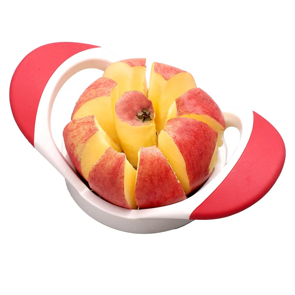 Hot Selling Red Premium Stainless Steel Fruit Pear Slicer Corer Cutter With Plastic Handle