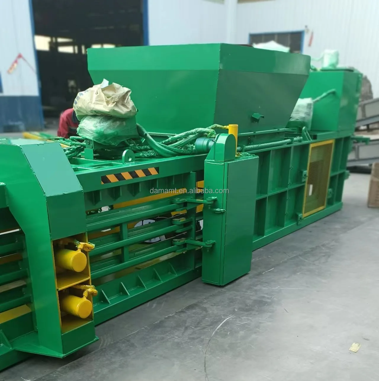 Automatic horizontal balers for waste paper / cardboard hydraulic baler machine / horizontal baling press machine