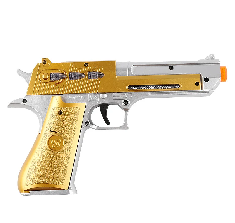 Z271 Latest Design Sand Eagle Flash Vibration Pistol Simulation Music Lights Super Cool Children Toy Electric Gun Small Gift