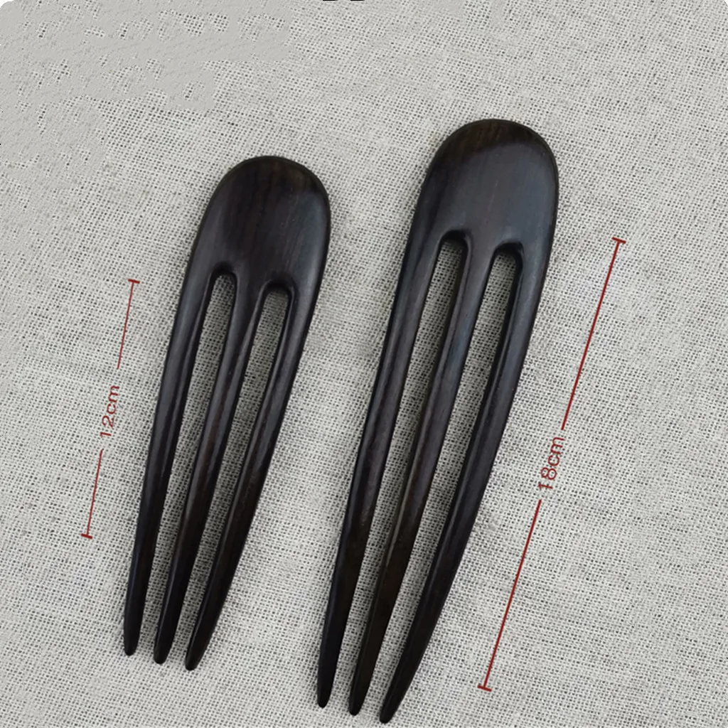 black wooden Hairpin Female Hairpin, wood hairpin with comb