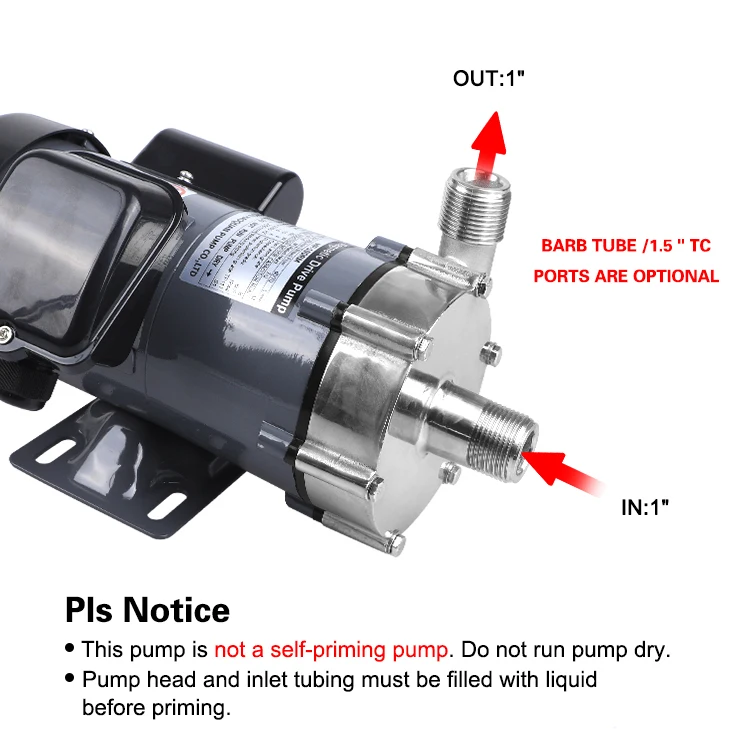 Big Power MP-100rm Stainless Steel Magnetic Driven Circulation Pump Brewing Beer Brewery  Pump 120/130 L/min Hot Water Transfer