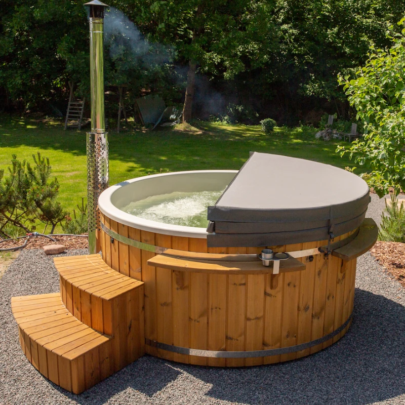 Outdoor Family spa wood burning hot tub Wood Fired Pool Wooden Hot Tub