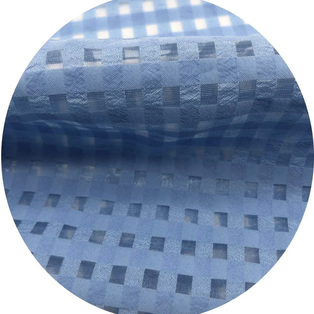 Cationic Ripstop сетчатая жаккардовая нано-креп-шифоновая имитация шелка прозрачная шифоновая ткань в клетку для платья блузки