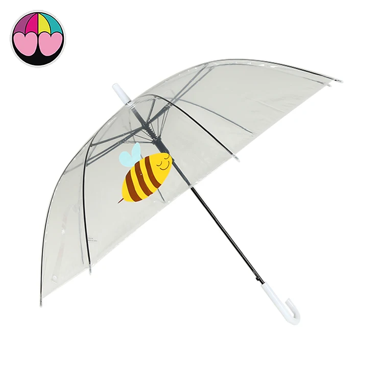Hot Sell High Quality Customized Transparent Kids Umbrella with Custom Cartoon Logo