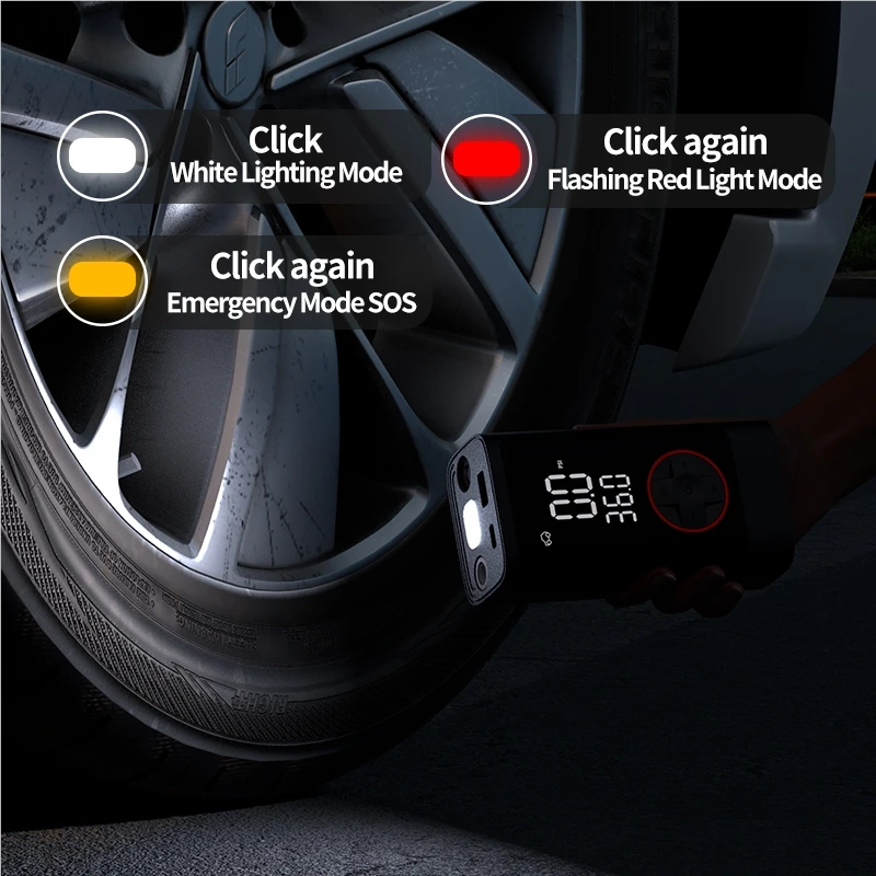 New outdoor mini multi-function with memory dual screen digital display rapid air pump automotive air compressor