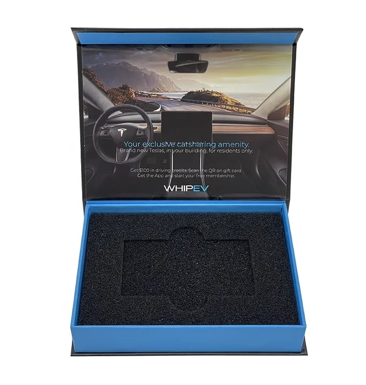 Business Card Box Packaging Custom Credit Card Holder Post Card Magnetic Gift Box Book Shaped with Foam EVA Insert for Books