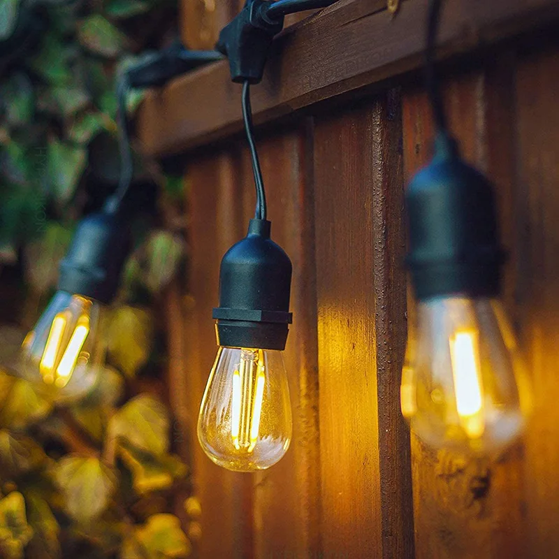 110m 48ft e27 LED bulb lights IP65 waterproof globe patio garden outdoor cafe festoon string light