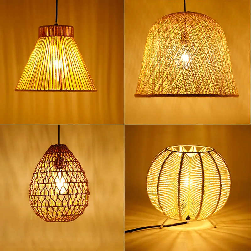New Style Bamboo Lamp Shades  Custom Shape Custom Color Home Decor Modern lampshade bamboo weaving lamp cover