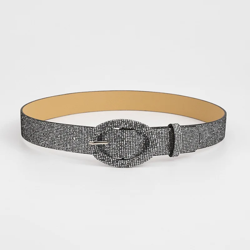 Wholesale woman new style shining buckle belt 2024 new belt Europe and the United States popular foreign trade