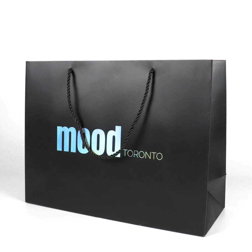 Printed Shopping Purple Elegant Paper Bags Logo Newborn Baby Gift Packaging Biodegradable Ecommerce Happy Birthday Paper Bag