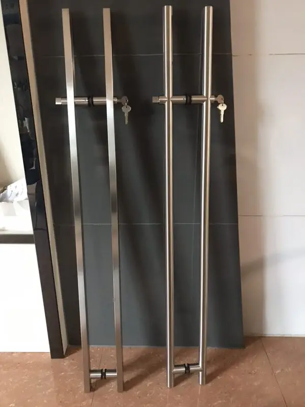 Condibe из нержавеющей стали раздвижные стеклянные дверные ручки для душа с замком