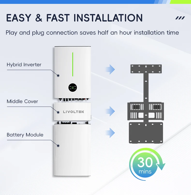 LIVOLTEK 5KW гибридная Солнечная система с солнечными панелями 5-25kwh все в одном хранения энергии для солнечной энергетической системы дома
