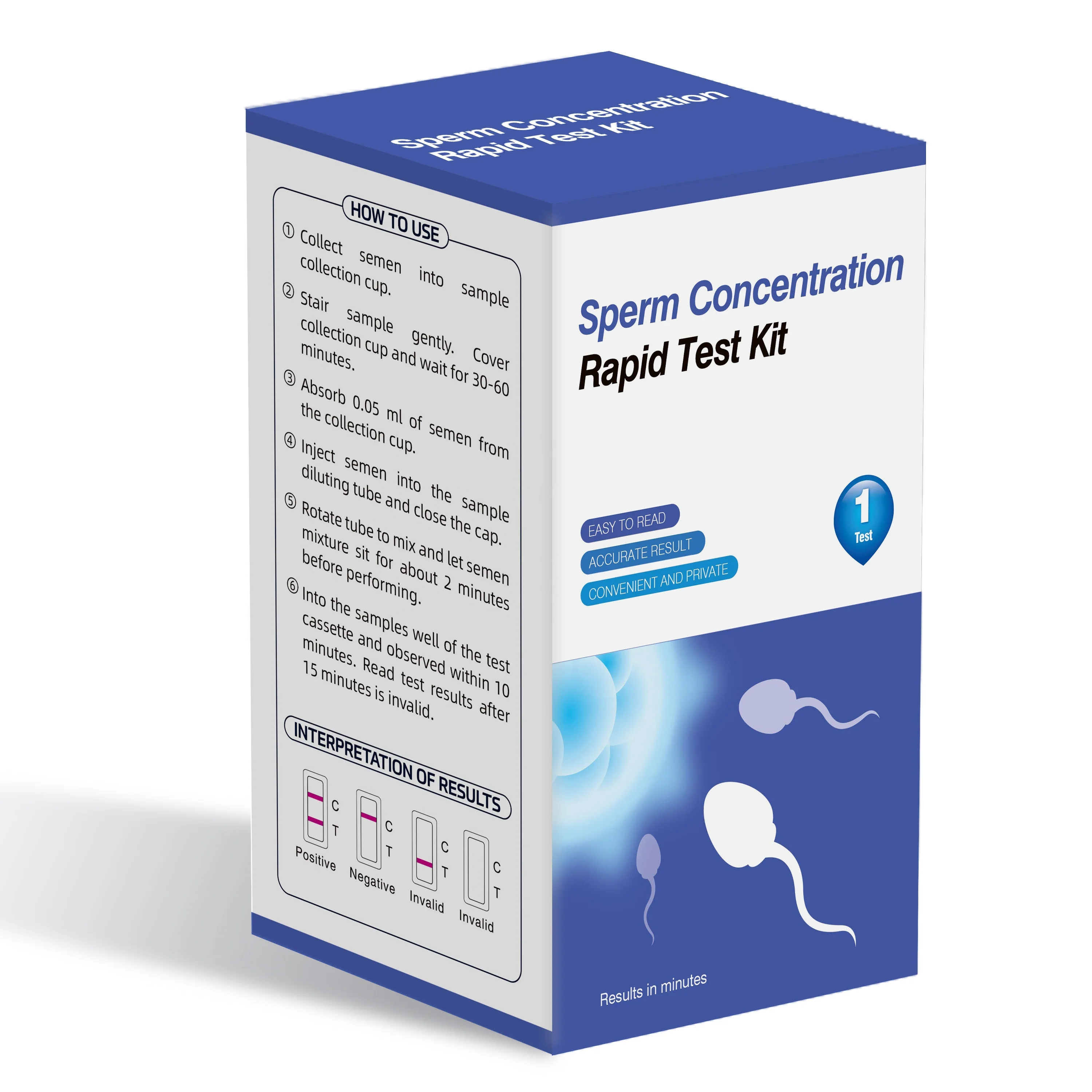 Male Sperm Concentration Test Card Fertility Collection Container Test